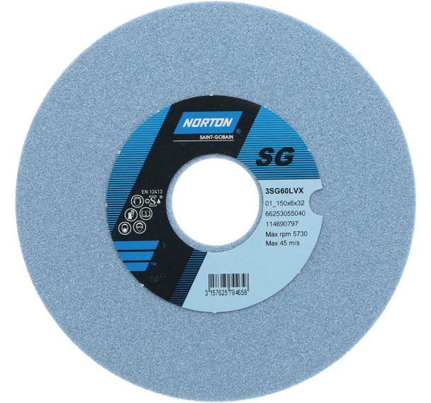 Lot de 2 Meule plate affûtage de scie 3SG Ø150x6x32mm 3SG60LVX