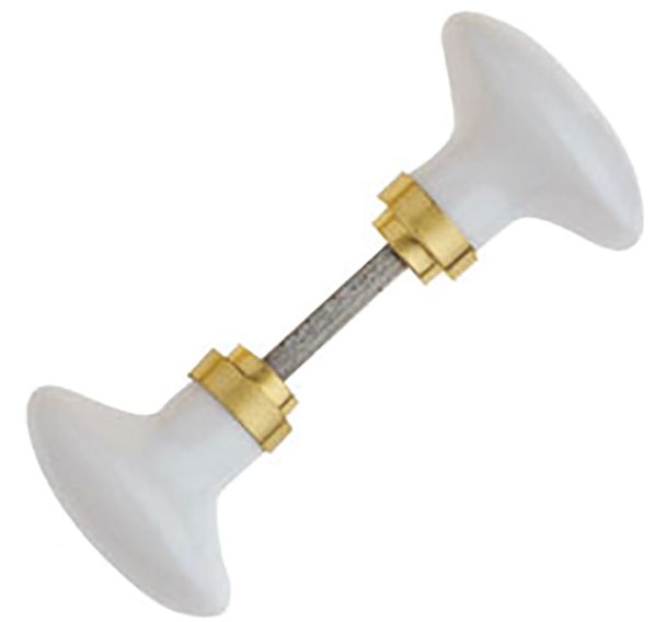 Lot de 2 Paire de poignées de porte ovales en porcelaine blanche