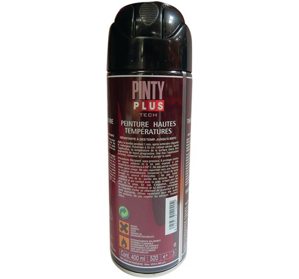 Lot de 2 Peinture bombe pour haute température de 520 ml
