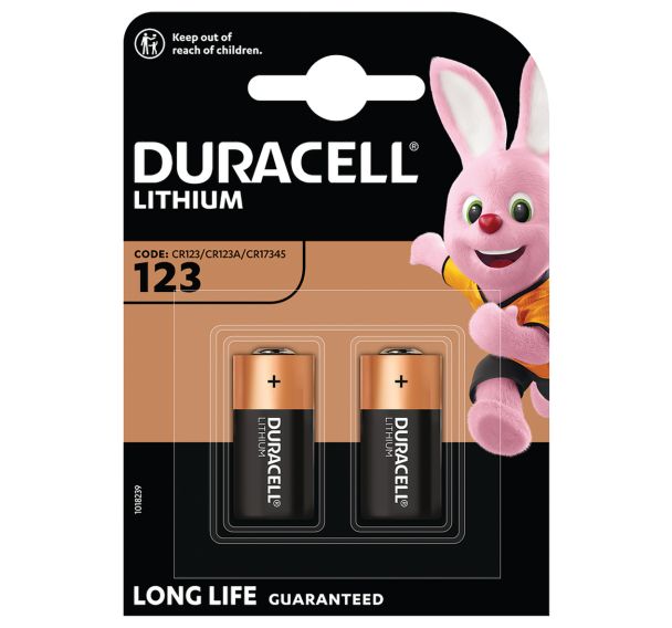 Lot de 2 Pilesithium haute puissance Duracell 123 3 V