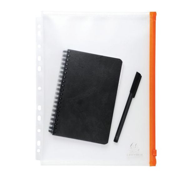 Lot de 2 Pochettes zip perforées polypropylène Exactive - A4