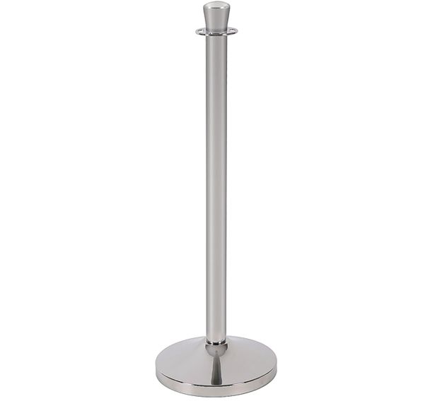 Lot de 2 Poteau à corder en acier chromé- Lot de 2