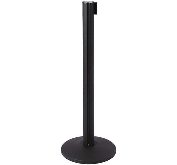 Lot de 2 Poteau aluminium noir à sangle noire 2,7m