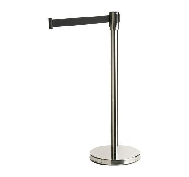 Lot de 2 Poteau inox à sangle noire 3 m