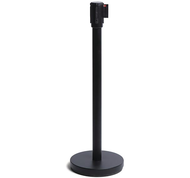 Lot de 2 Poteaux acier noir sangle 2,5 m noire
