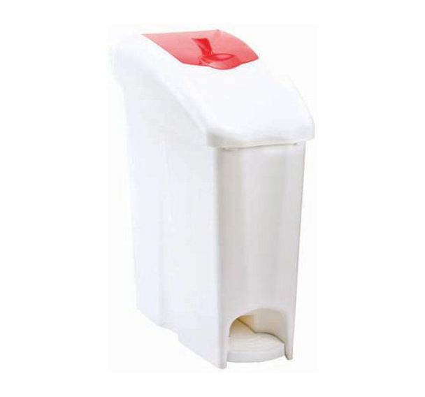 Lot de 2 Poubelle à pédale hygiène féminine LadyBin -Blanc-Rouge-17L