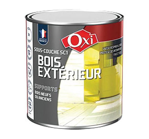 Lot de 2 Sous couche bois 500ml blanc aspect