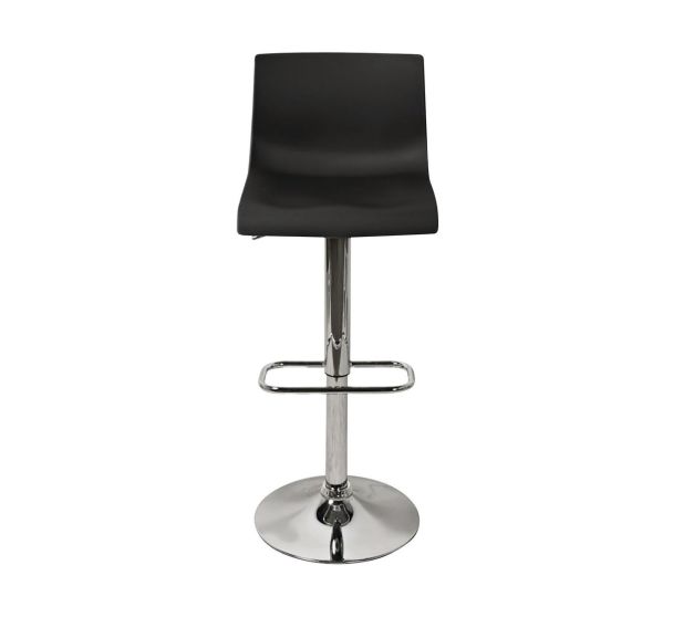Lot de 2 Tabourets Sacramento pied alu assise noire