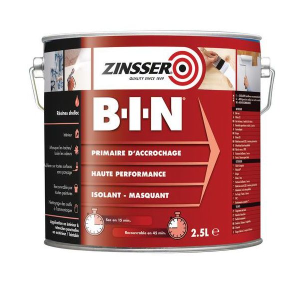Lot de 2 Zinsser BIN 2,5L