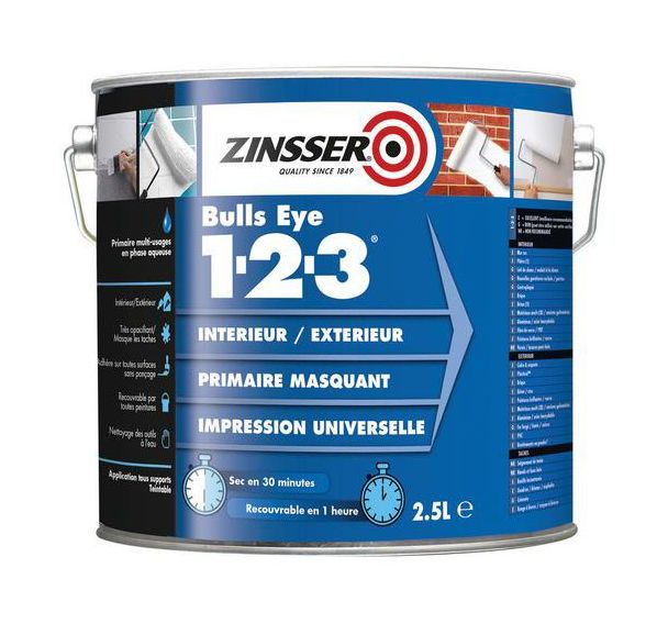 Lot de 2 Zinsser Bulls Eye 123 2,5L