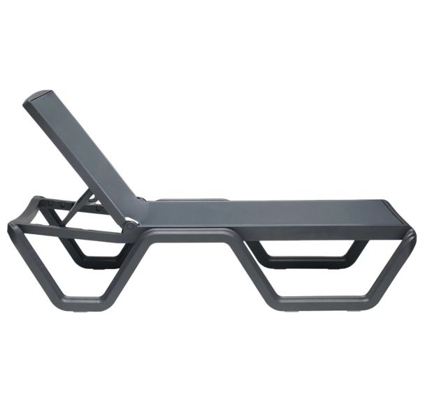 Lot de 2 bains de soleil Vela anthracite/tissu anthracite