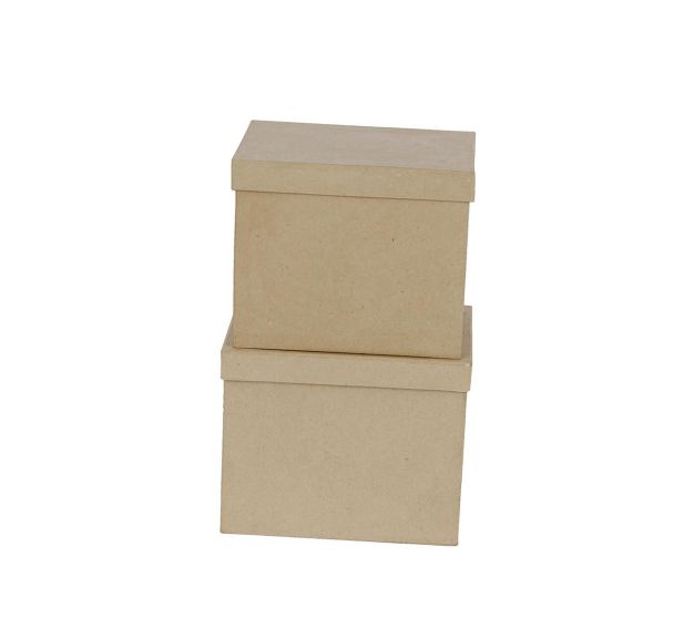 Lot de 2 boîtes rectangles 25x20x20/23,5x18,5x19,5cm (Lot de 2)