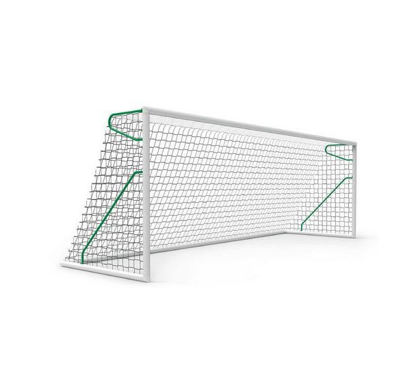 Lot de 2 buts de foot à 11 en aluminium, transportables, avec ancrages