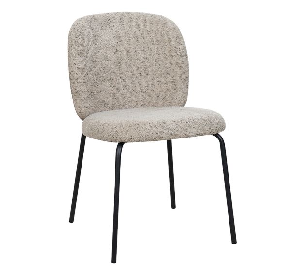 Lot de 2 chaises AKITA assise et dossier tissu / métal noir - Stamp