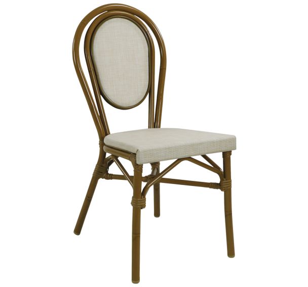 Lot de 2 chaises Paris 2 textilène naturel/bamboo look