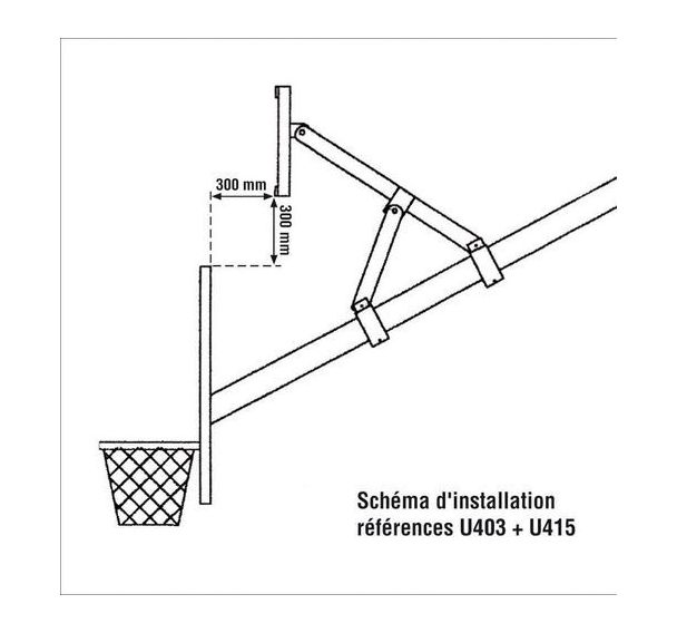 Lot de 2 chassis de fixation pour but de basket