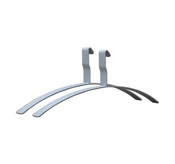 Lot de 2 cintres Montana sans barre pantalon acier poudré argent