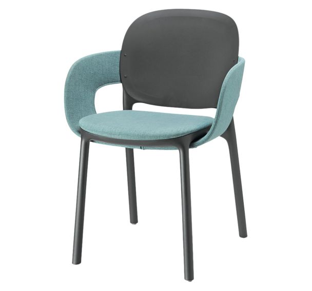 Lot de 2 fauteuils HUG technopolymère assise/accoudoirs tissu Scab S-CAB
