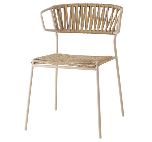 Lot de 2 fauteuils Lisa Filo corde taupe - peint taupe