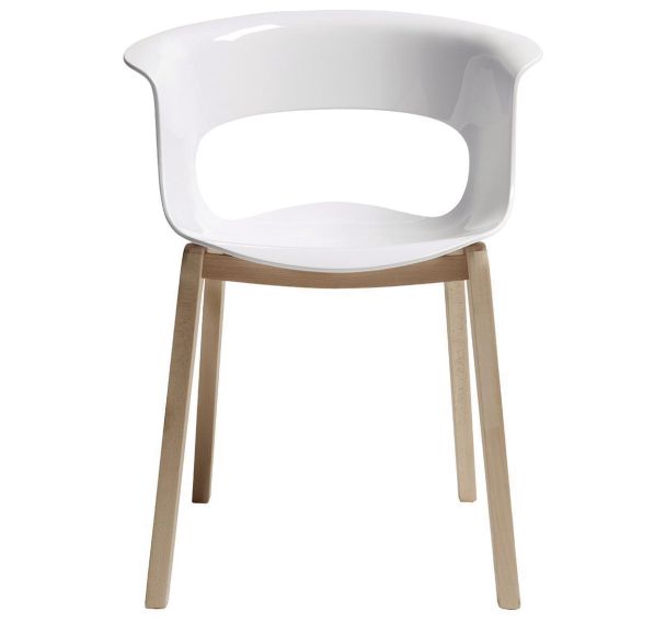 Lot de 2 fauteuils Miss B blanc - hêtre naturel