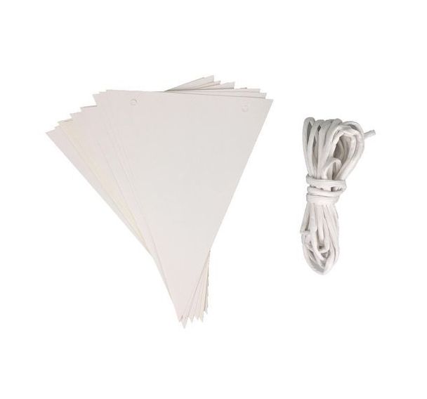 Lot de 2 guirlandes fanions en carton à décorer