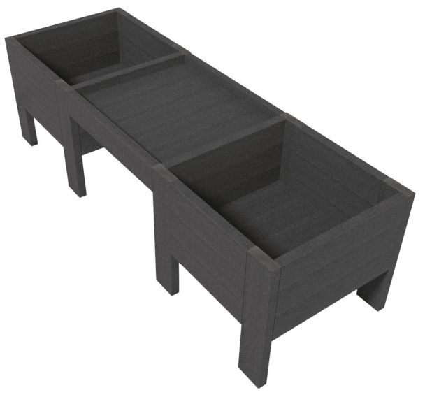 2 jardinières 4 pieds table au milieu plastique recyclé Espace Urbain