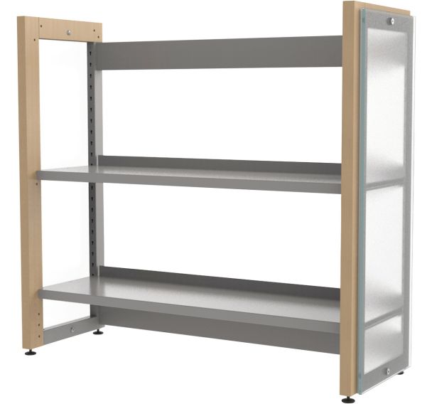 Lot de 2 joues habillage verre dépoli pour rayonnage Ellipse - Manutan Expert