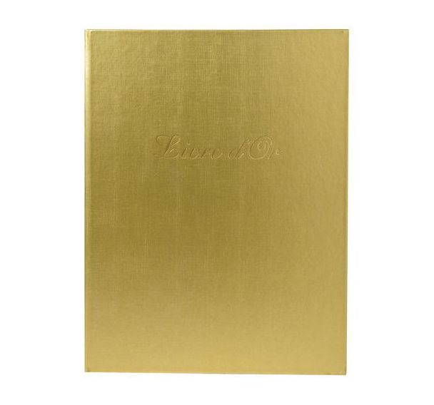 Lot de 2 livres d'or + titre 100 pages blanches 27x22cm vertical or
