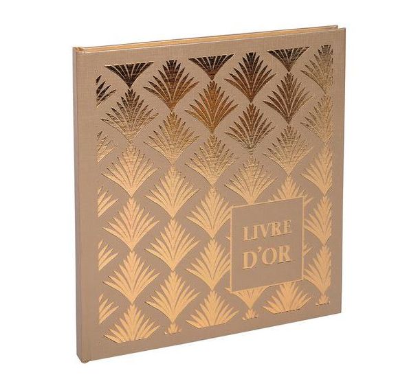 Lot de 2 livres d'or 140 pages tranche or 21x19cm PALMYRE palmier