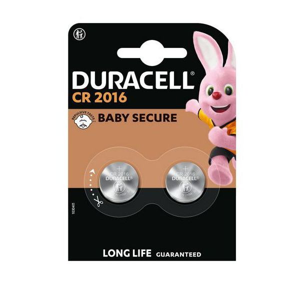 Lot de 2 pile bouton Lithium CR2016 - Pack de 2 - Duracell