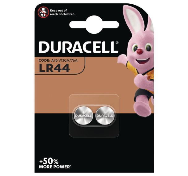 Lot de 2 piles bouton alcaline Duracell spécialeR44 1,5 V