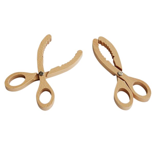 Lot de 2 pinces ciseaux en bois
