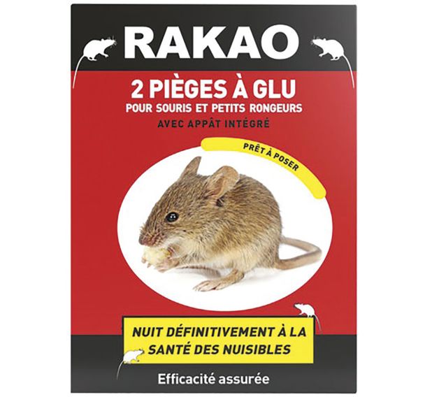 Lot de 2 plaques glu souris rakao