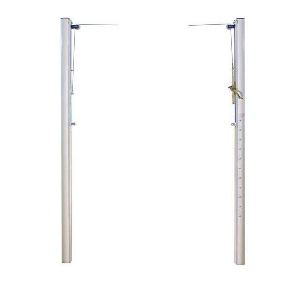 Lot de 2 poteaux de volley standards en acier