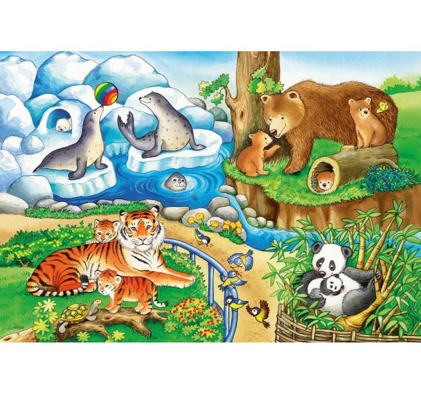 Lot de 2 puzzles animaux zoo