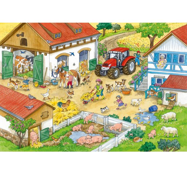 Lot de 2 puzzles 'bonheur à la ferme'