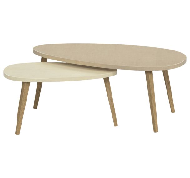 Lot de 2 tables gigognes Bellecombe - Tizu