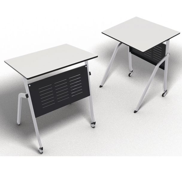 Lot de 2 tables pliantes 4 pieds empilables L60xP50xH75,5cm