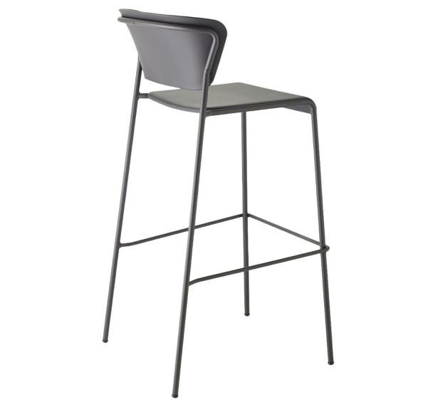 Lot de 2 tabourets Lisa technopolymère hauteur 65 cm - peint anthracite