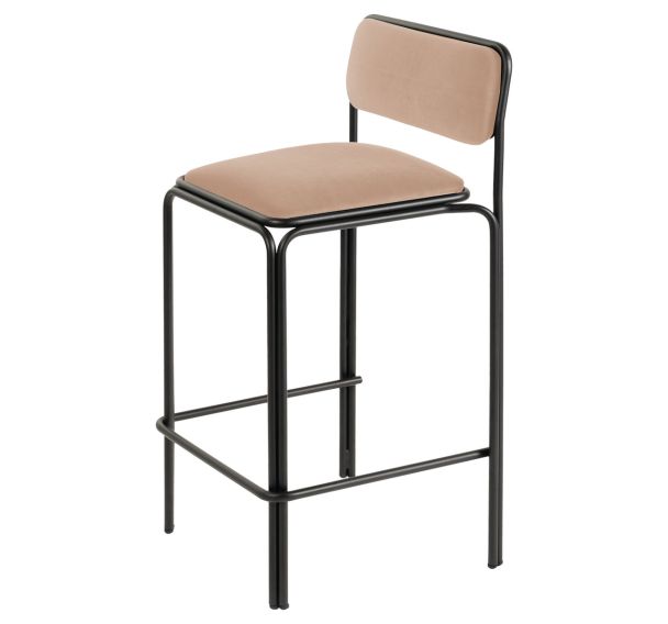 Lot de 2 tabourets hauts Bistrot assise velours Paperflow