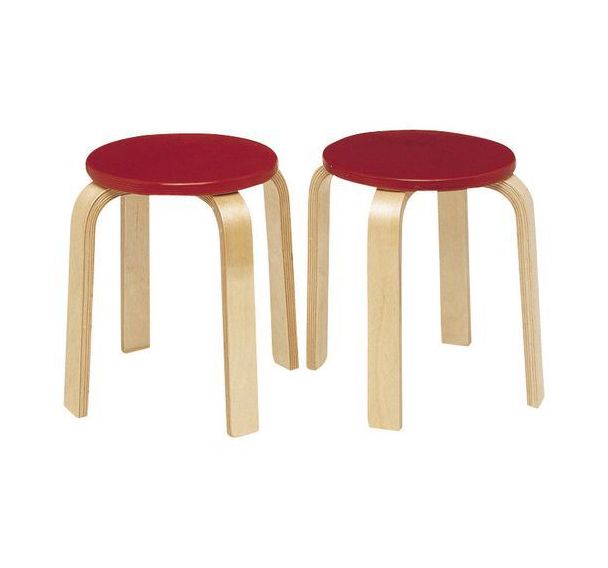 Lot de 2 tabourets rouges