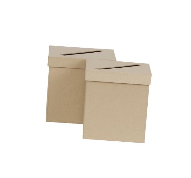 Lot de 2 urnes carrées 19x19x19cm