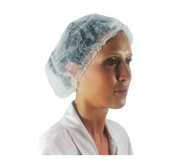 Lot de 300 Charlotte jetable blanche PP 10 g/m² en carton distributeur