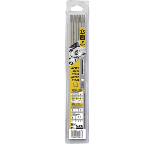 Lot de 30 11 électrodes rutiles acier diamètre 2,5mm - Blister