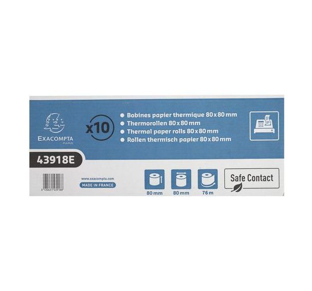 Lot de 30 Bobine pour tickets de caisse de 76 m