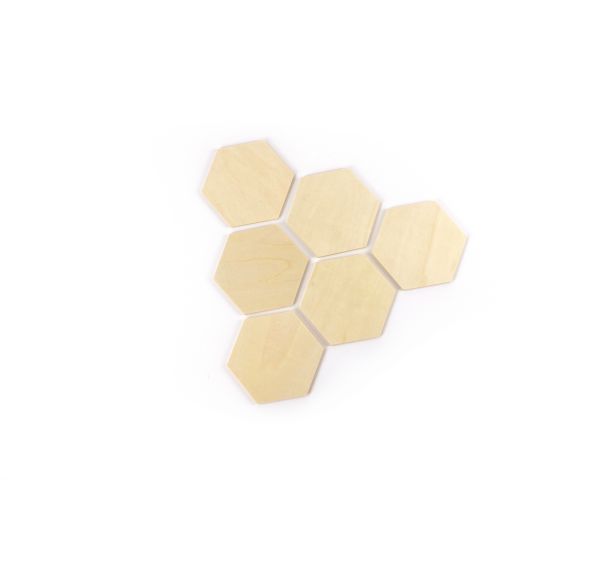 Lot de 30 formes hexagonales bois