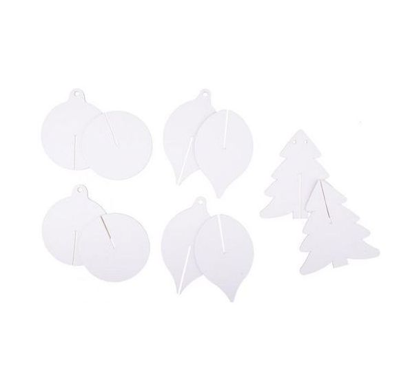 Lot de 30 suspensions noel à monter carton blanc 3D