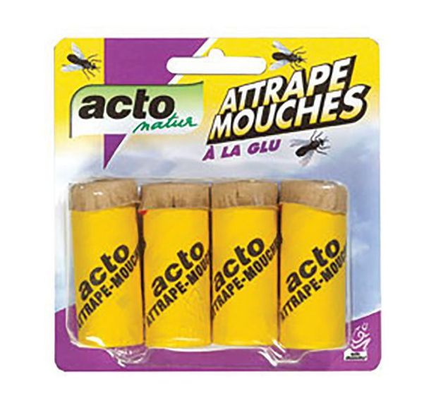 Lot de 32 Attrape mouche à la glue blister de 4 tubes