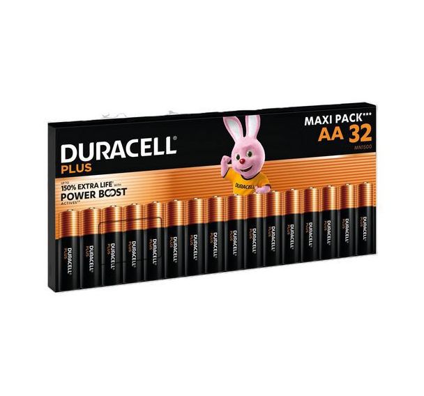 Lot de 32 Pile alcaline AA Plus Maxi Pack - Lot de 32 - Duracell