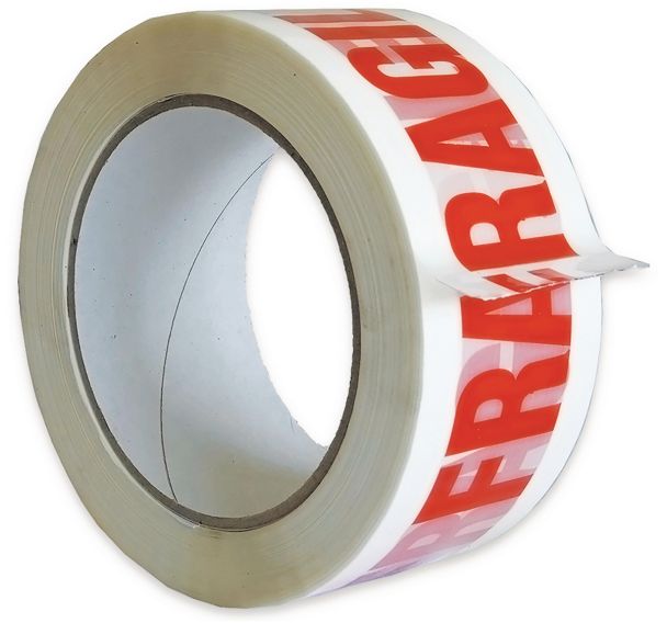 Lot de 36 Adhésif PP Acrylique Sans Bruit 48 mm X 100 m FRAGILE